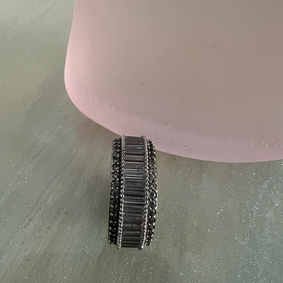 Sterling silver and baguette ring - Picture 3 of 4